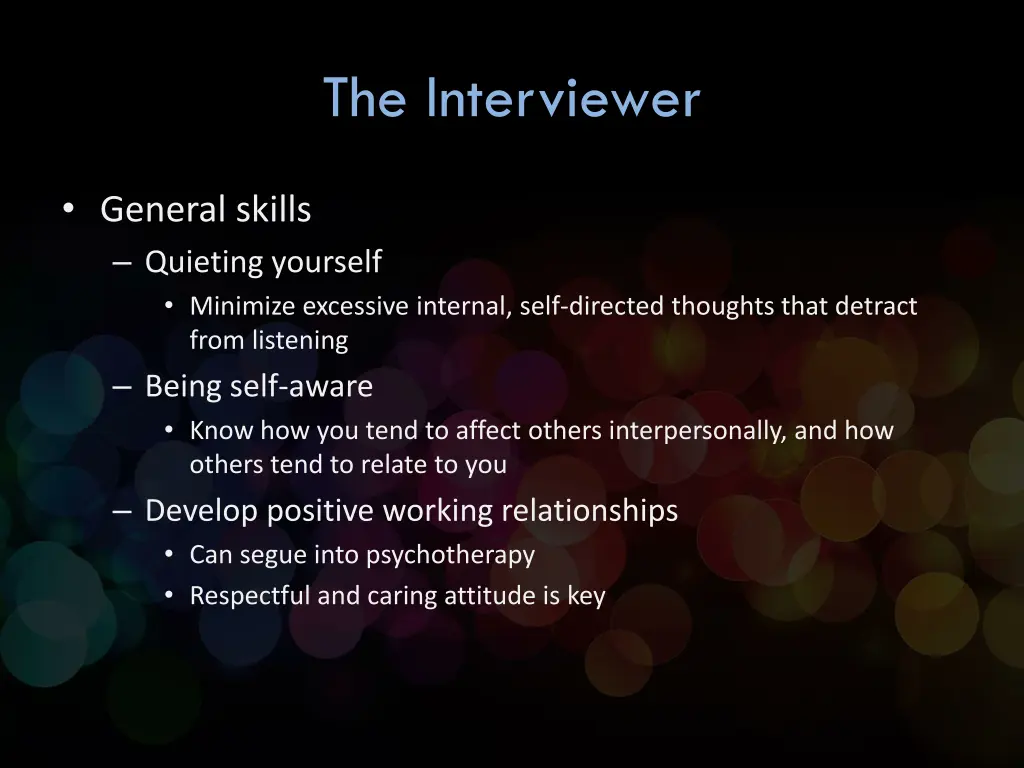 the interviewer