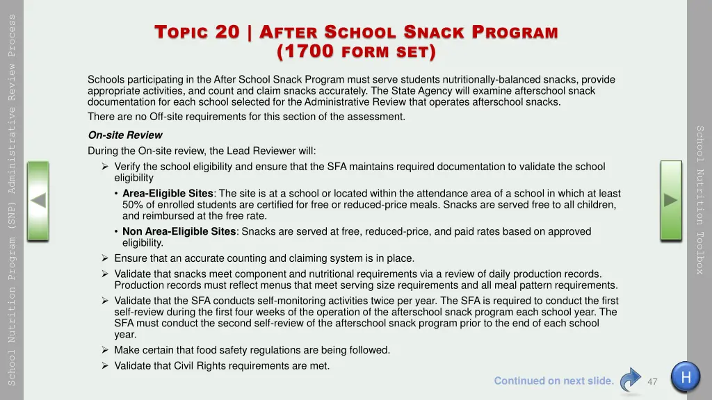 school nutrition program snp administrative 46