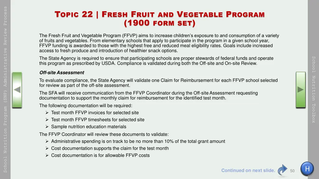 school nutrition program snp administrative 49