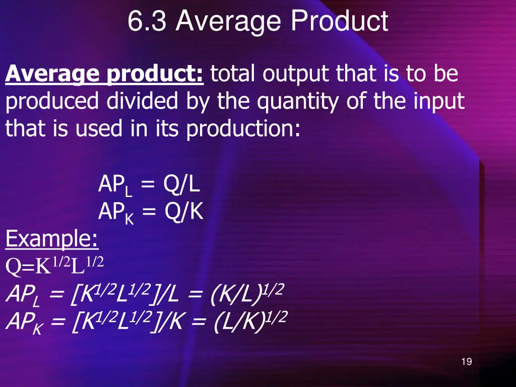 6 3 average product