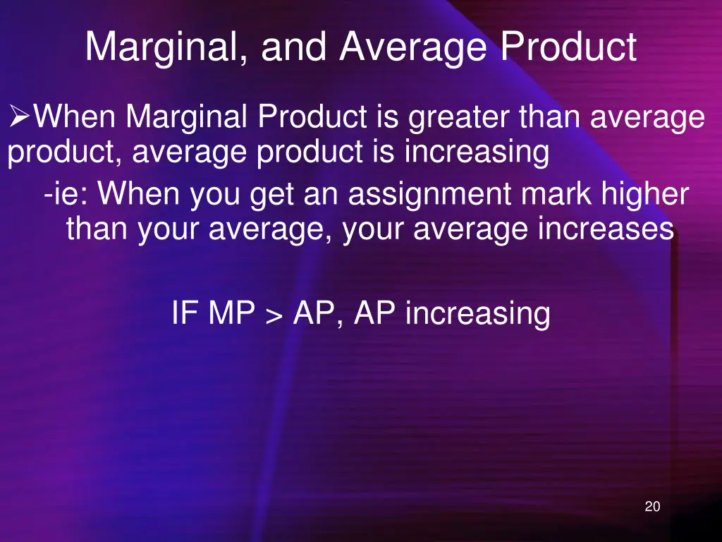 marginal and average product