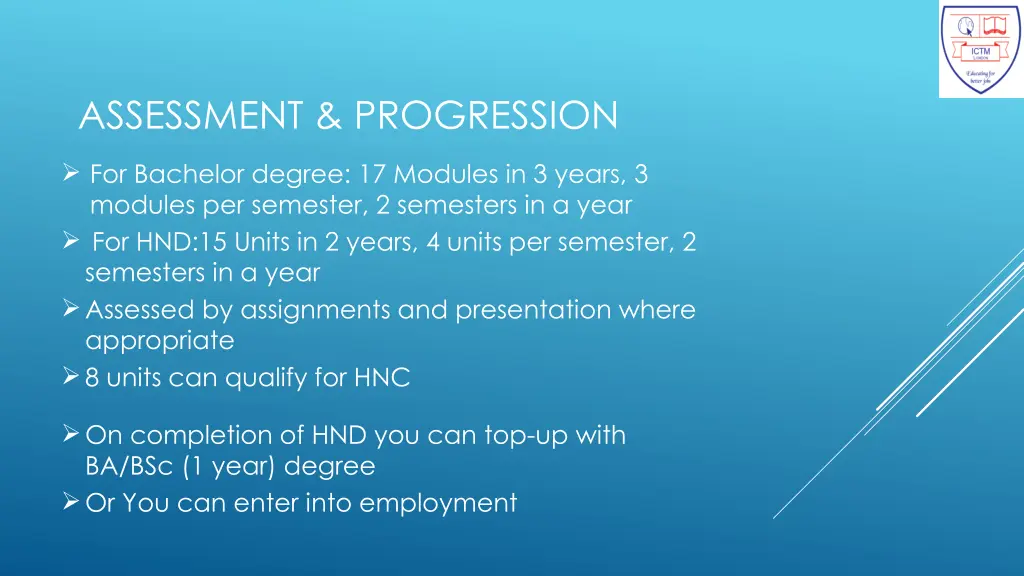 assessment progression