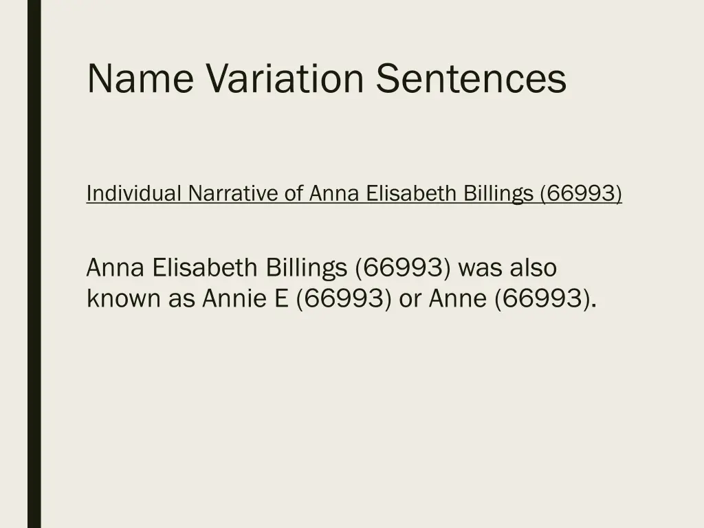 name variation sentences 3