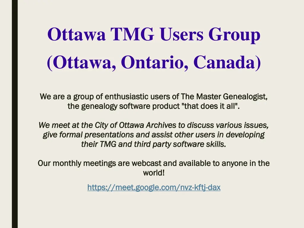 ottawa tmg users group ottawa ontario canada