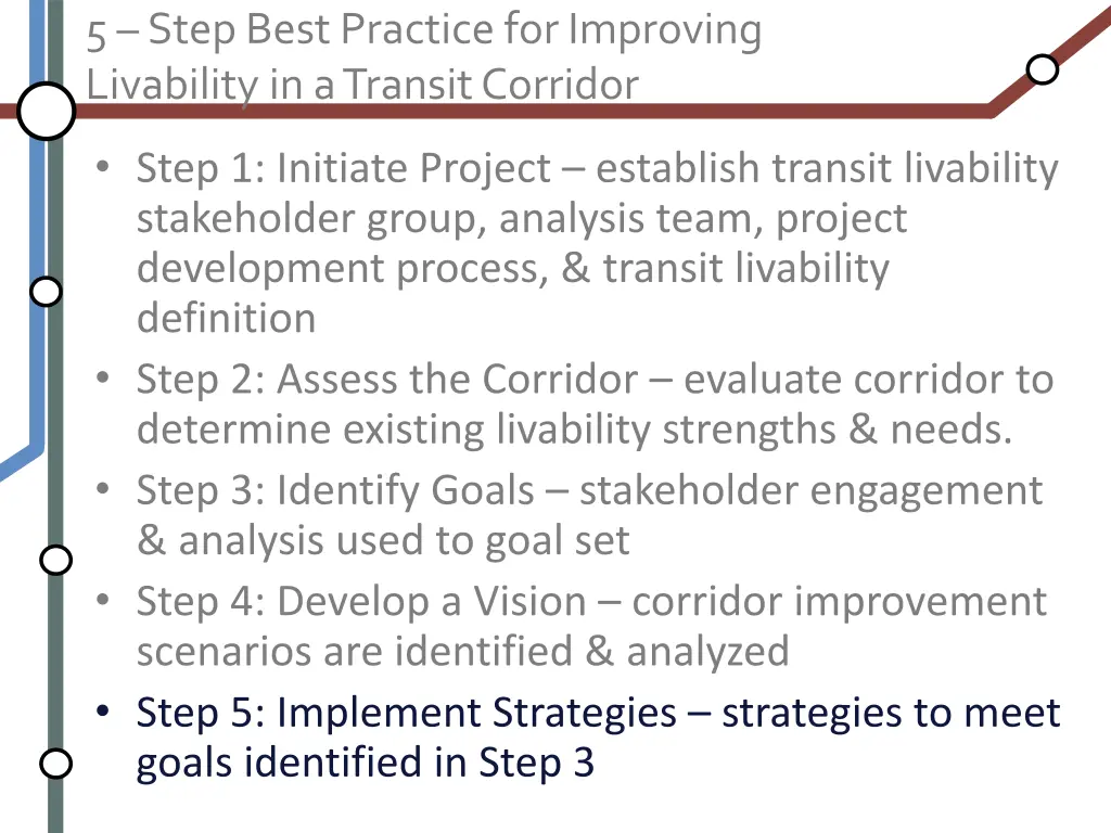 5 step best practice for improving livability 5