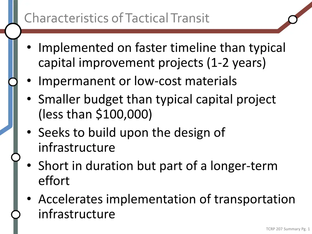 characteristics of tactical transit