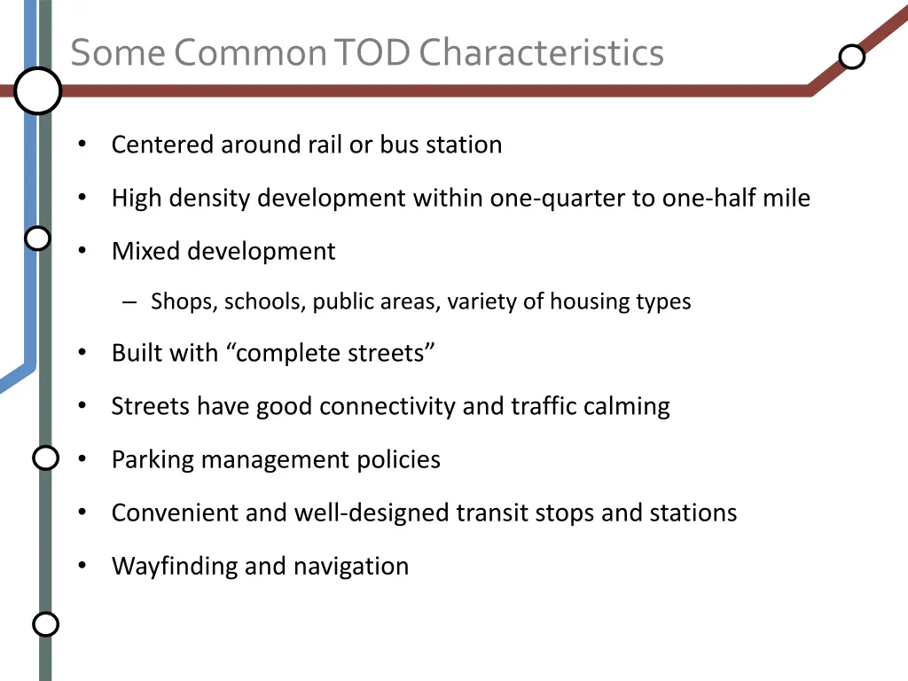 some common tod characteristics