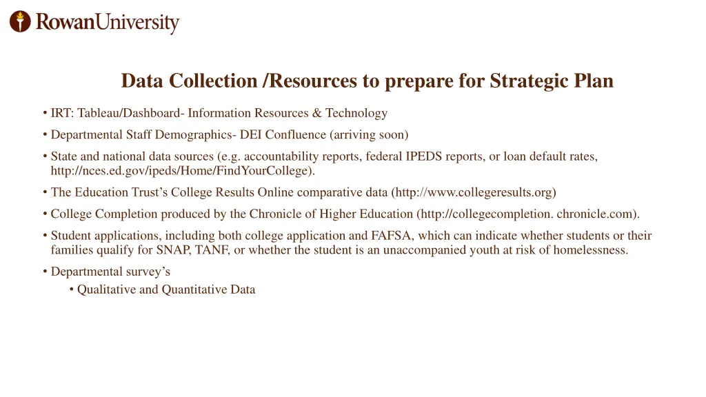 data collection resources to prepare