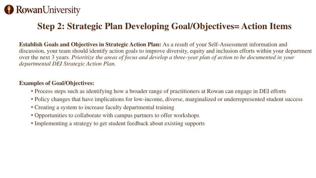 step 2 strategic plan developing goal objectives