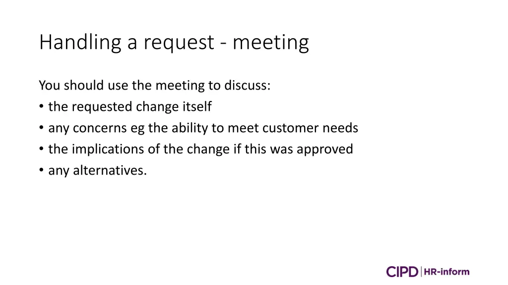 handling a request meeting 1