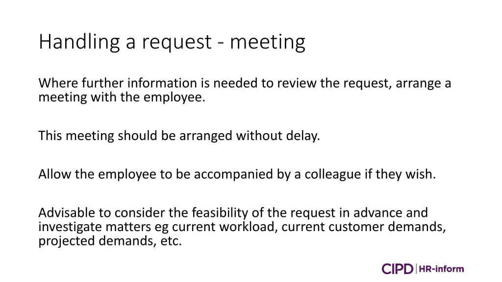 handling a request meeting