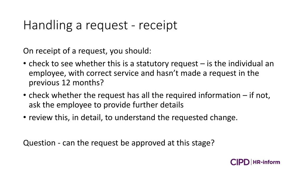 handling a request receipt