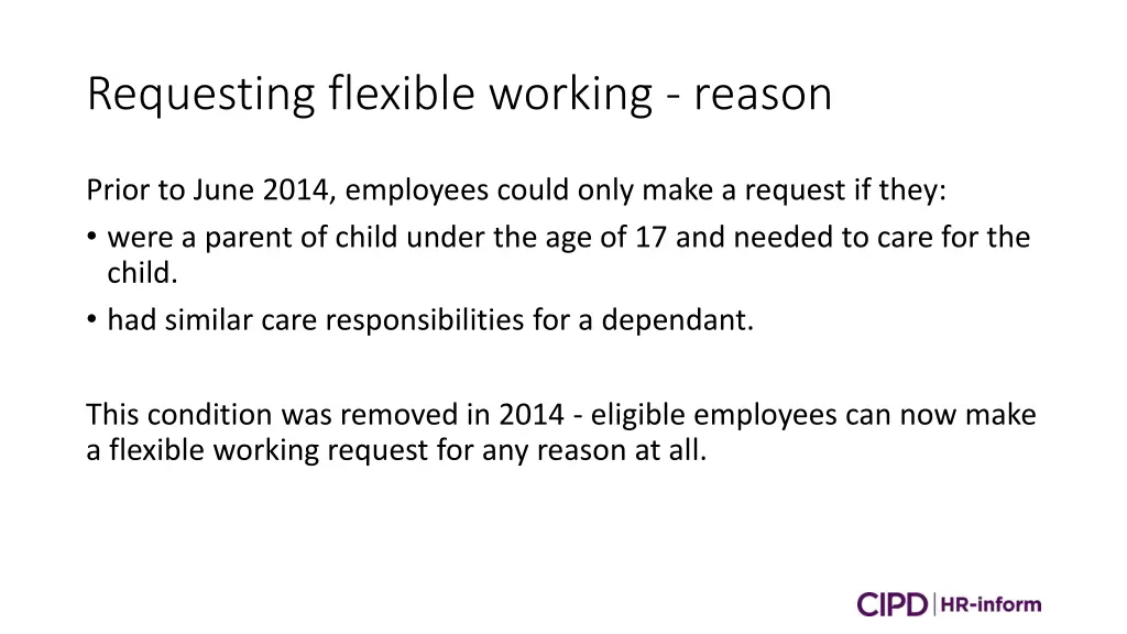 requesting flexible working reason