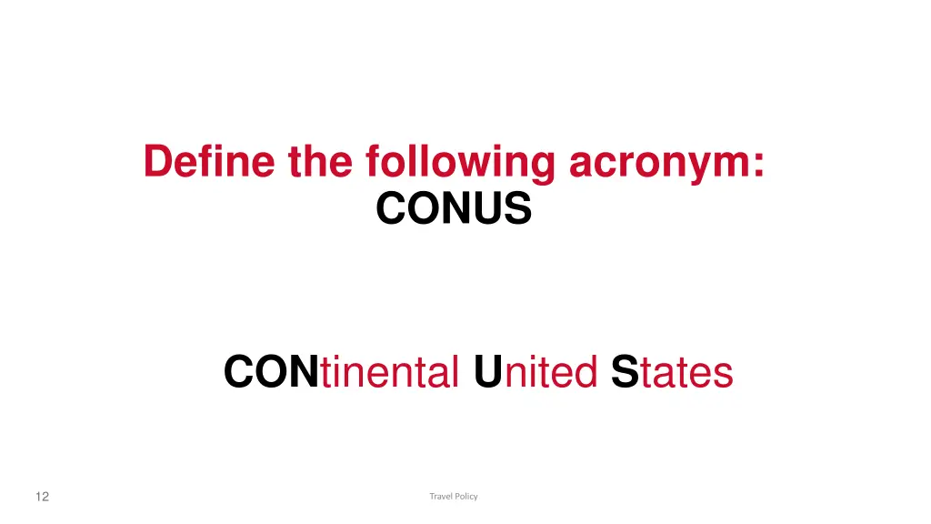 define the following acronym conus