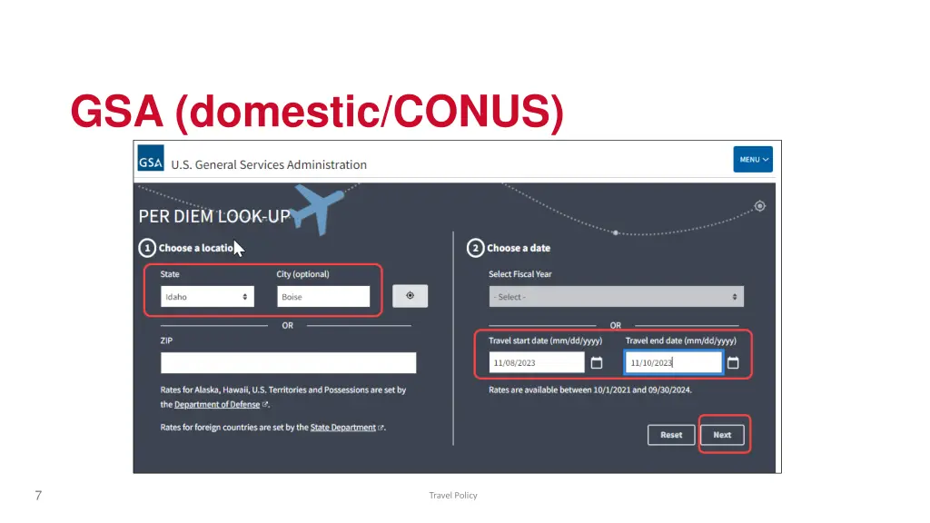 gsa domestic conus