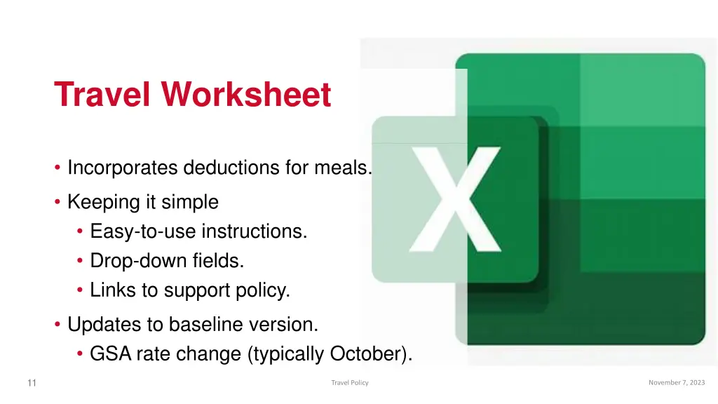 travel worksheet