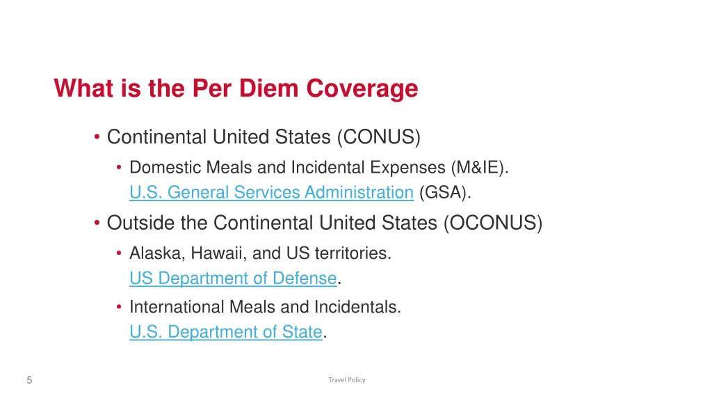 what is the per diem coverage