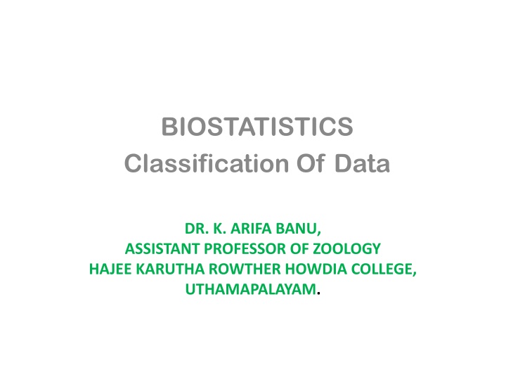 biostatistics classification of data