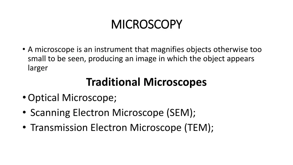 microscopy microscopy