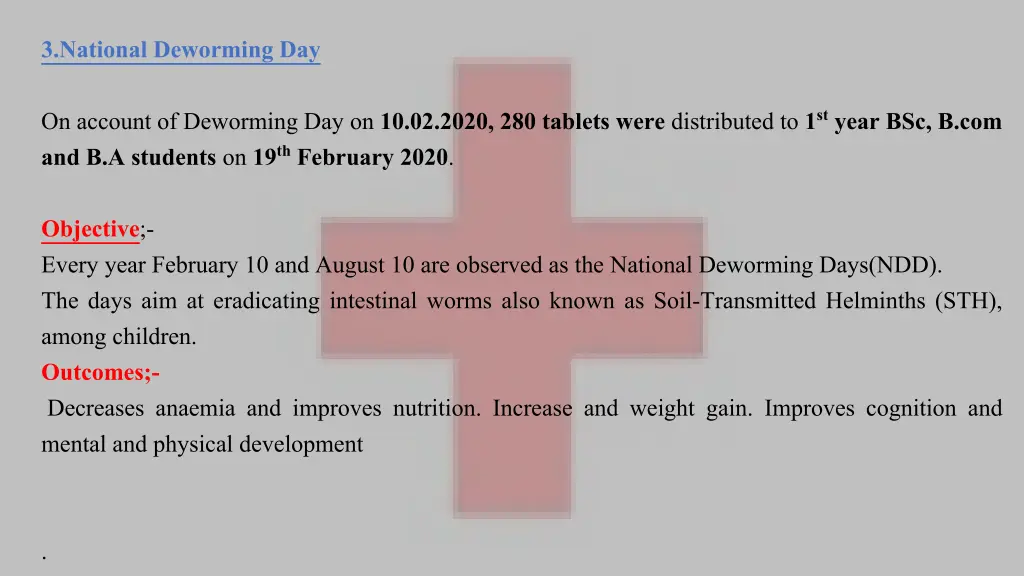 3 national deworming day