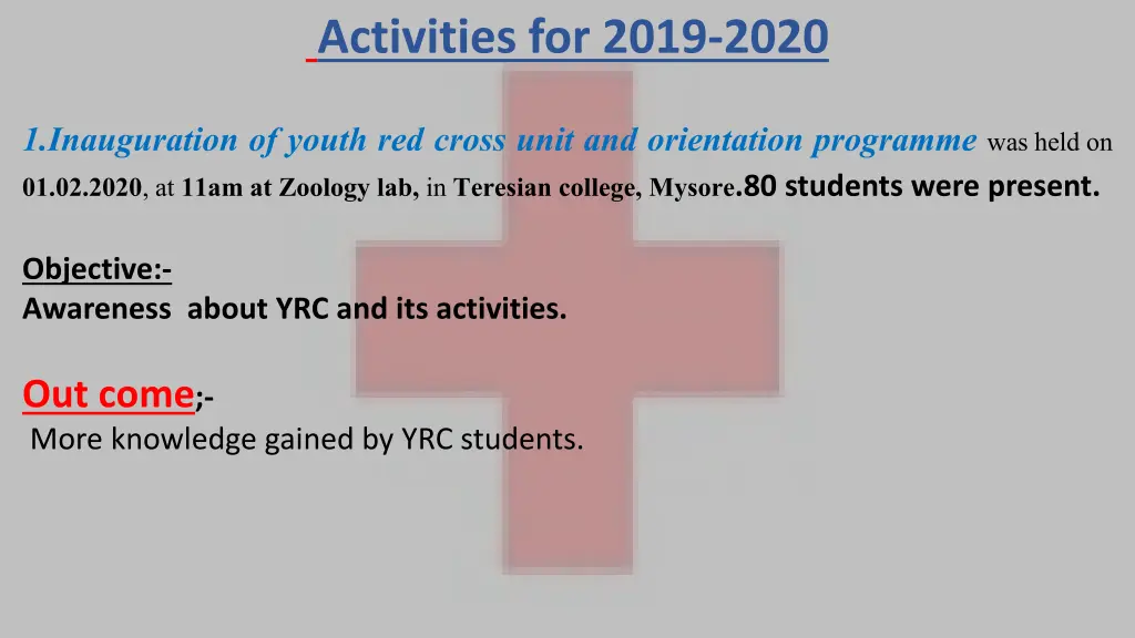 activities for 2019 2020