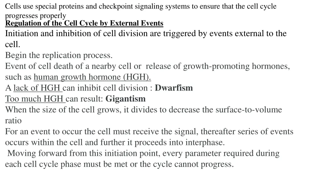 cells use special proteins and checkpoint