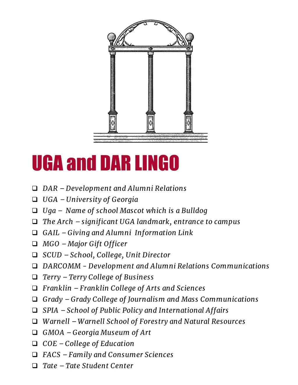 uga and dar lingo