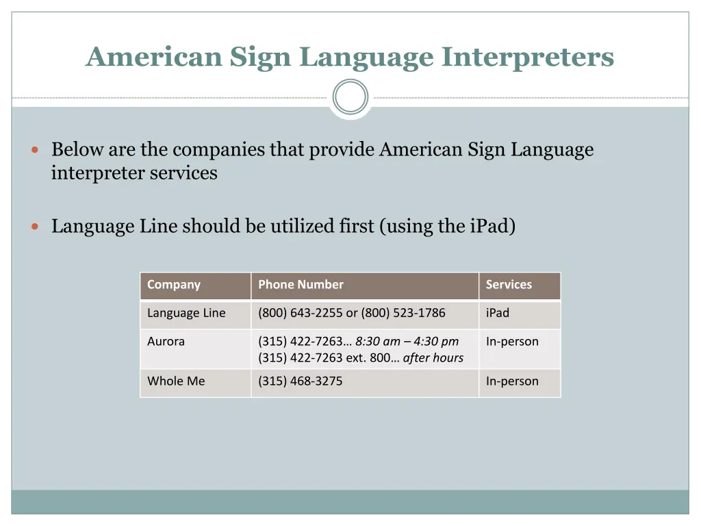 american sign language interpreters