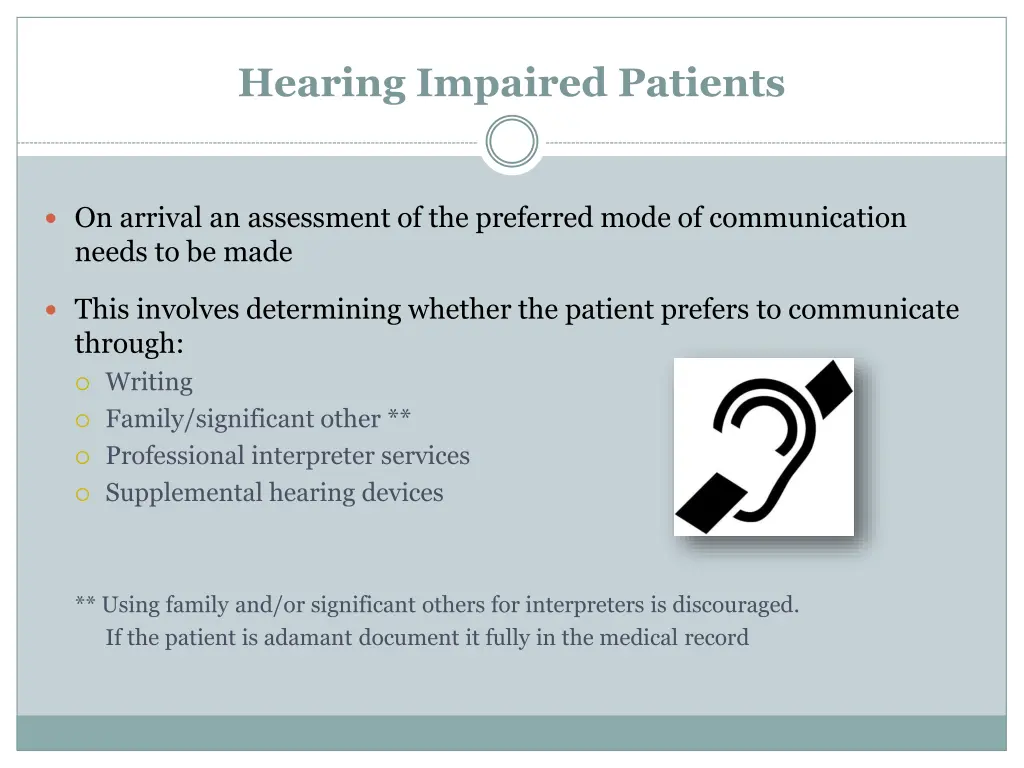 hearing impaired patients