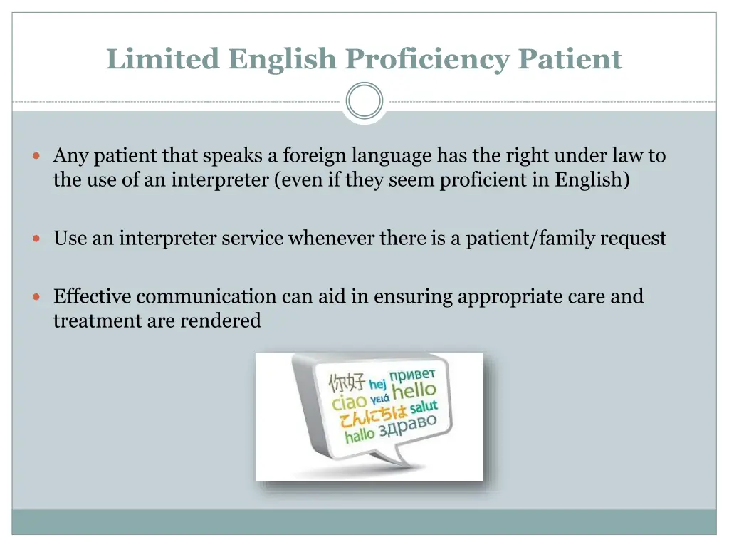 limited english proficiency patient