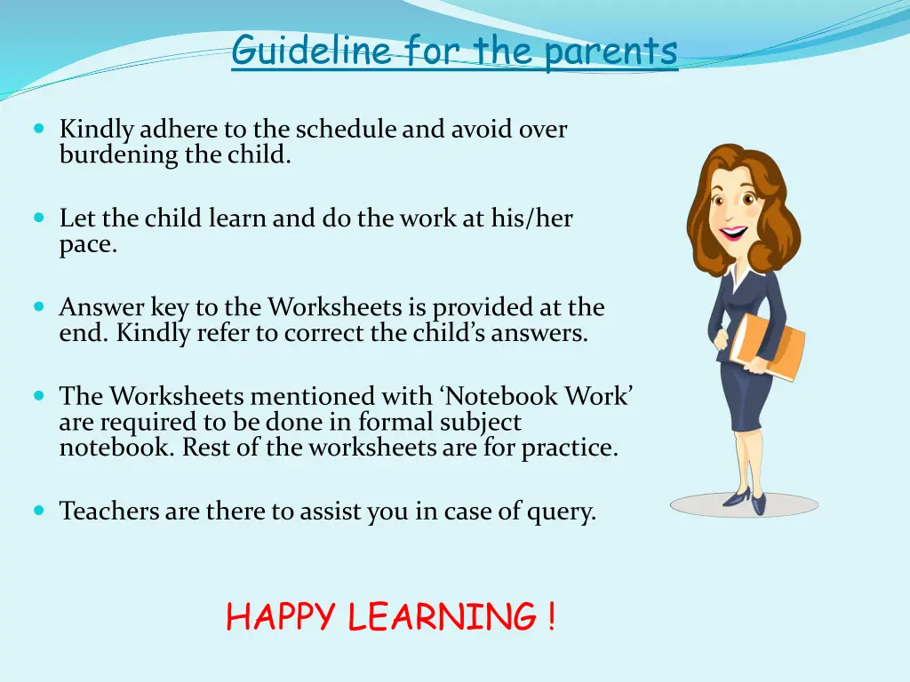 guideline for the parents