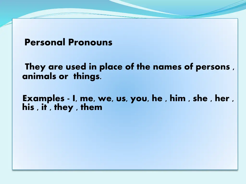 personal pronouns