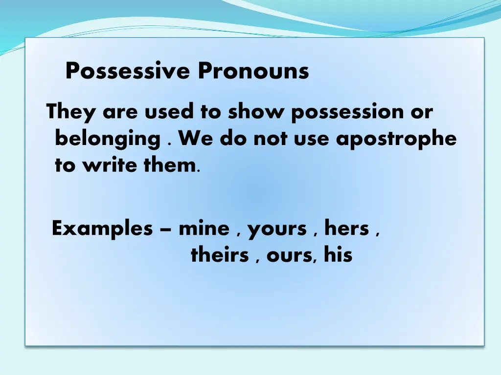 possessive pronouns