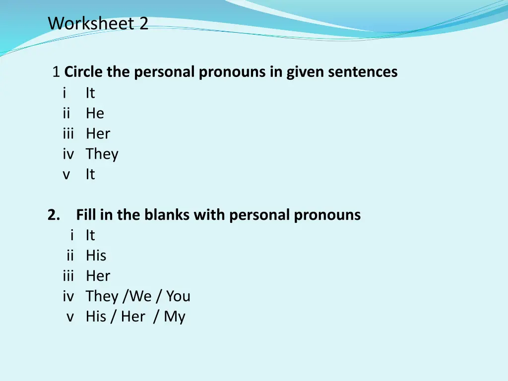 worksheet 2