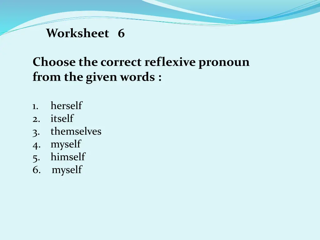 worksheet 6