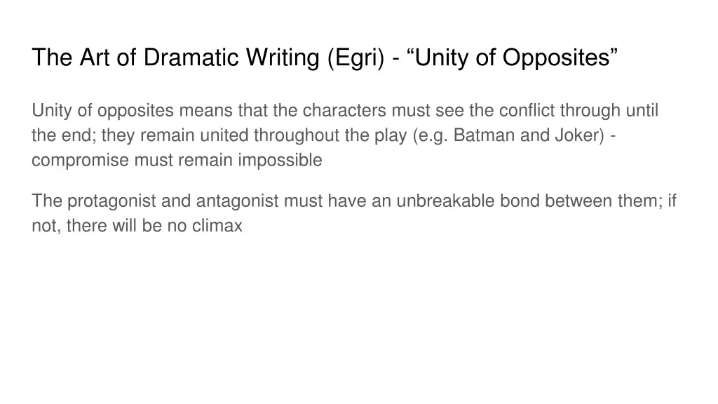 the art of dramatic writing egri unity