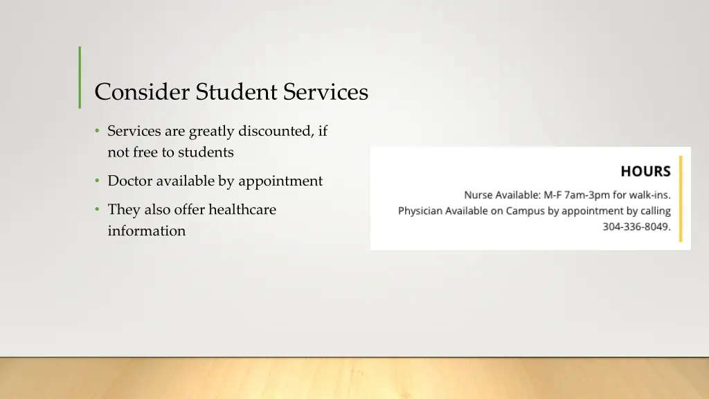 consider student services