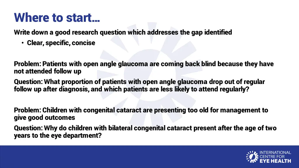 where to start write down a good research