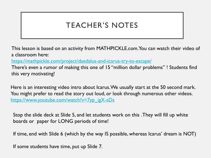 teacher s notes