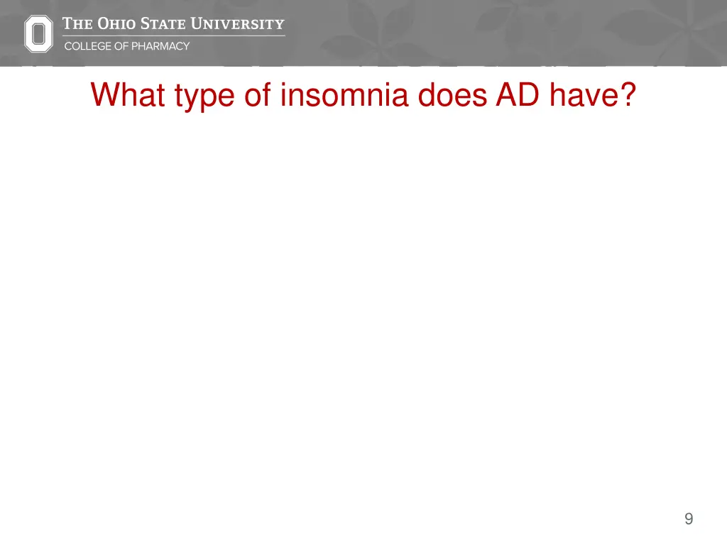 what type of insomnia does ad have