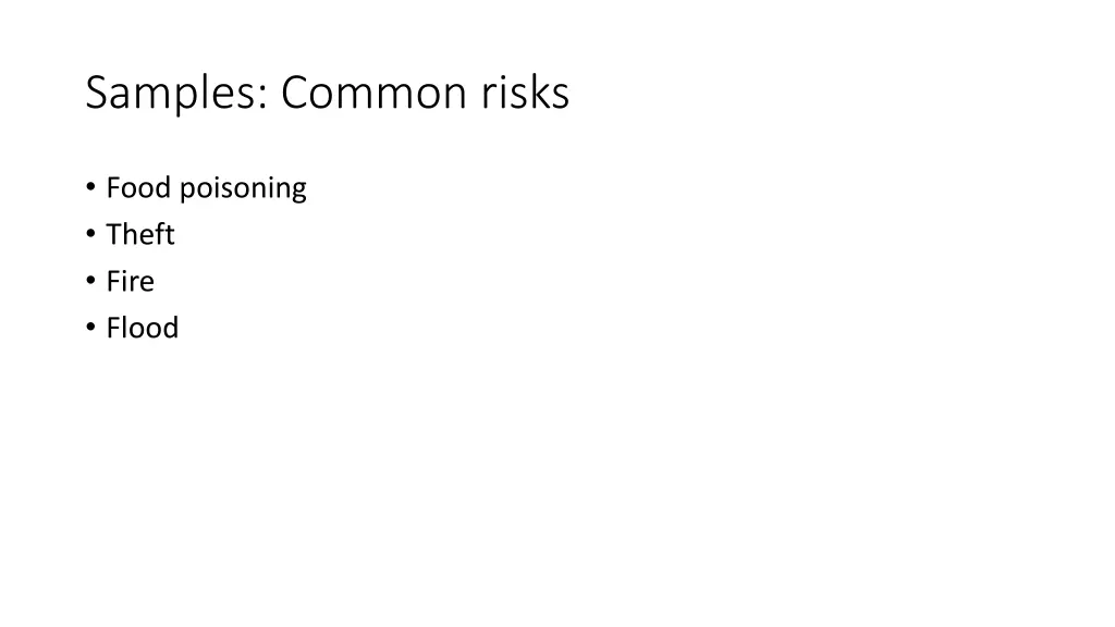 samples common risks