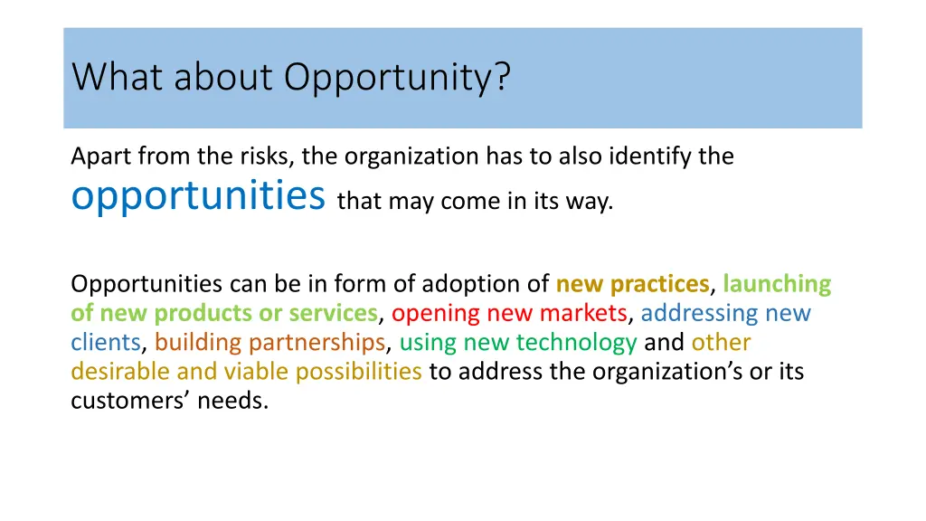 what about opportunity