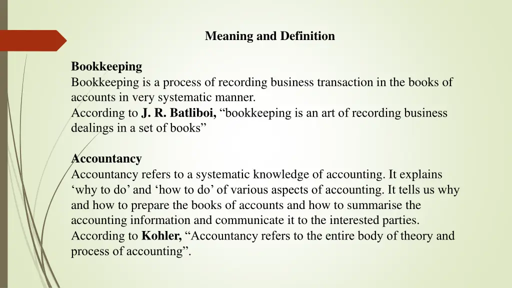 meaning and definition