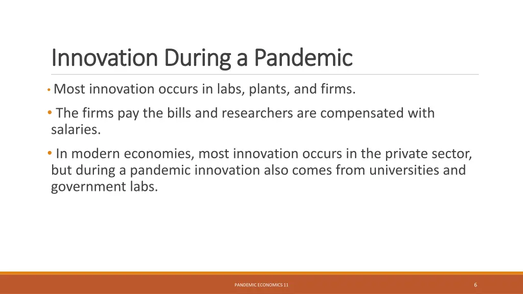 innovation during a pandemic innovation during