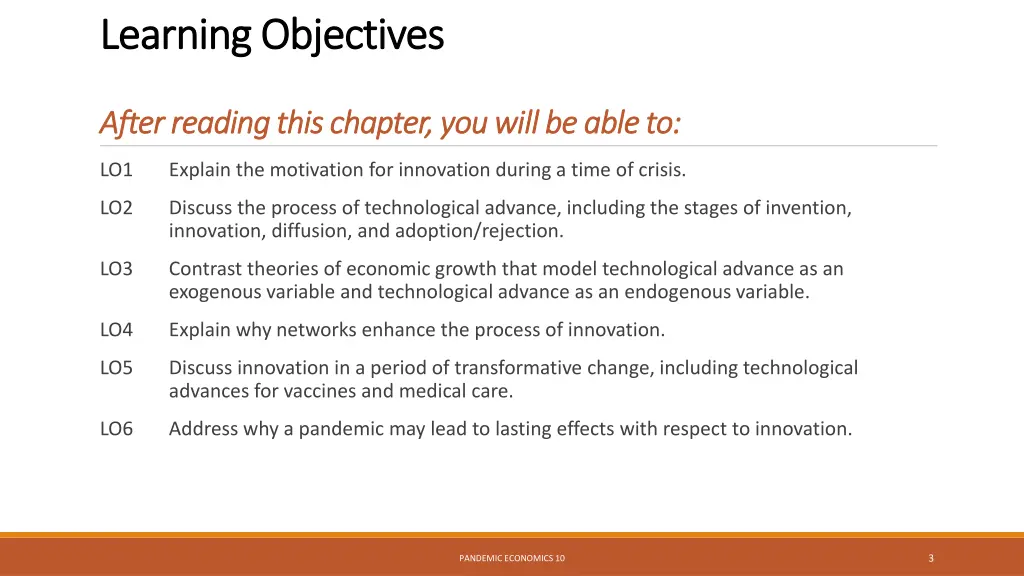 learning objectives learning objectives