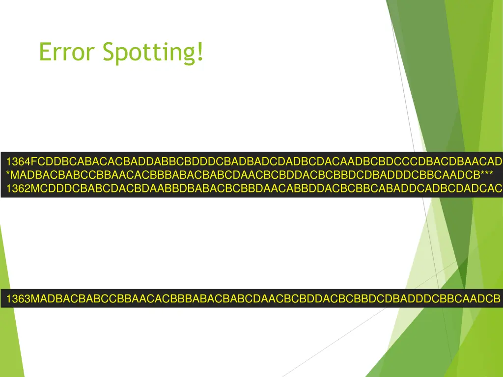 error spotting