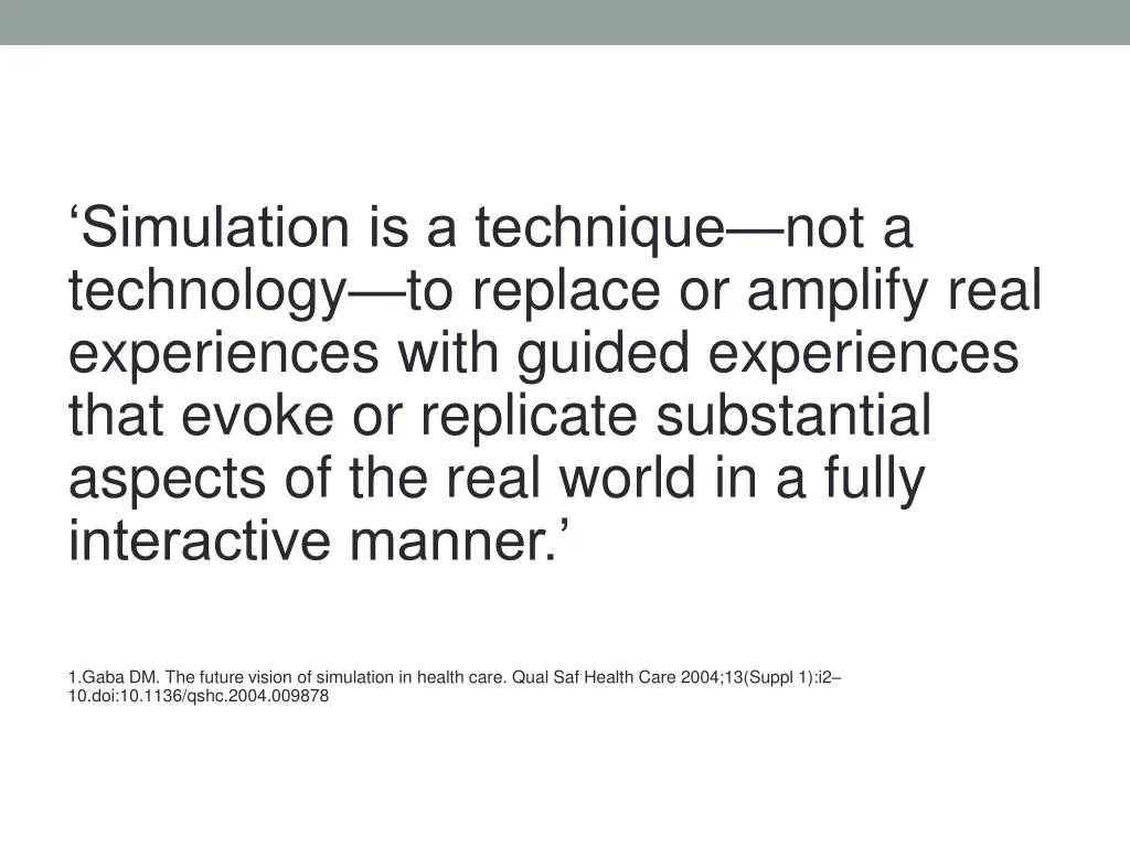 simulation is a technique not a technology