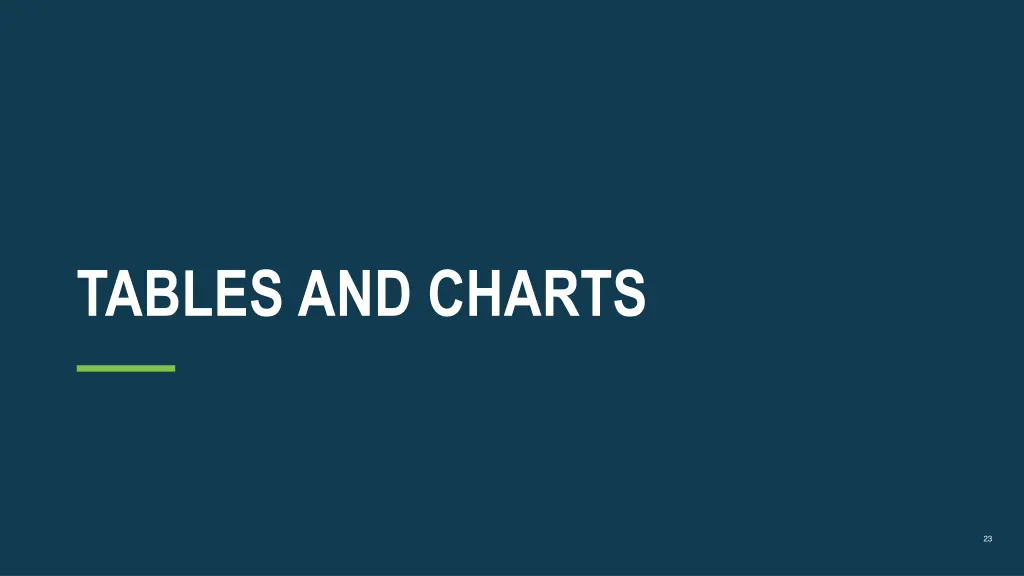 tables and charts