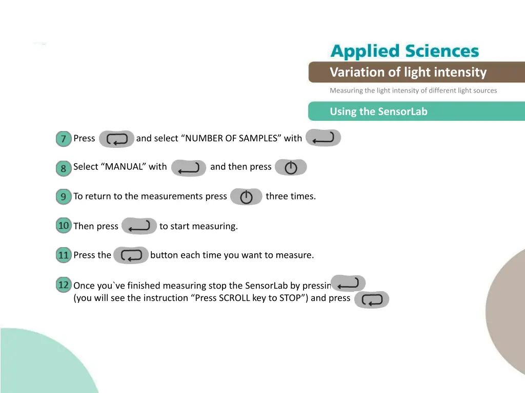 variation of light intensity 10