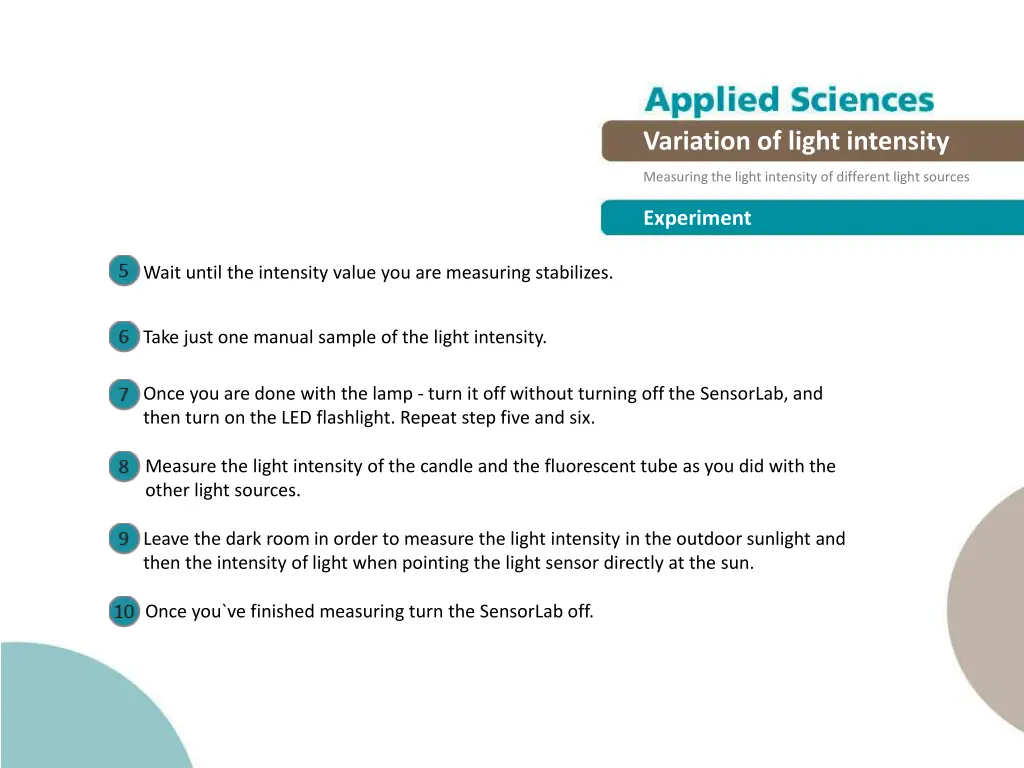 variation of light intensity 12